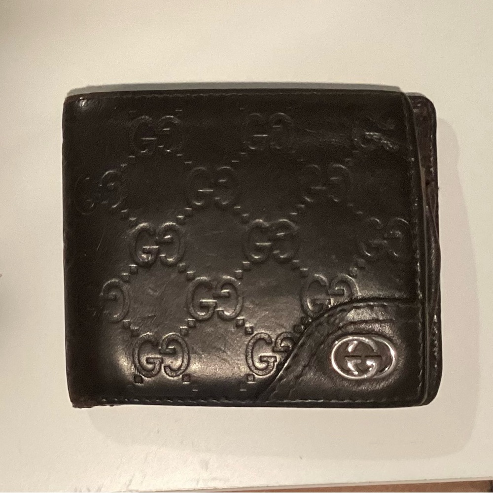 Gucci gently loved Leather Wallet Dark Brown